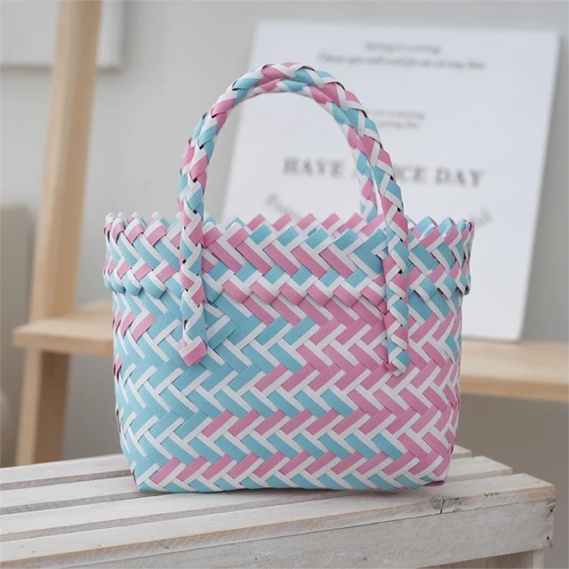 Blue Handwoven Fresh PP Tote Bag