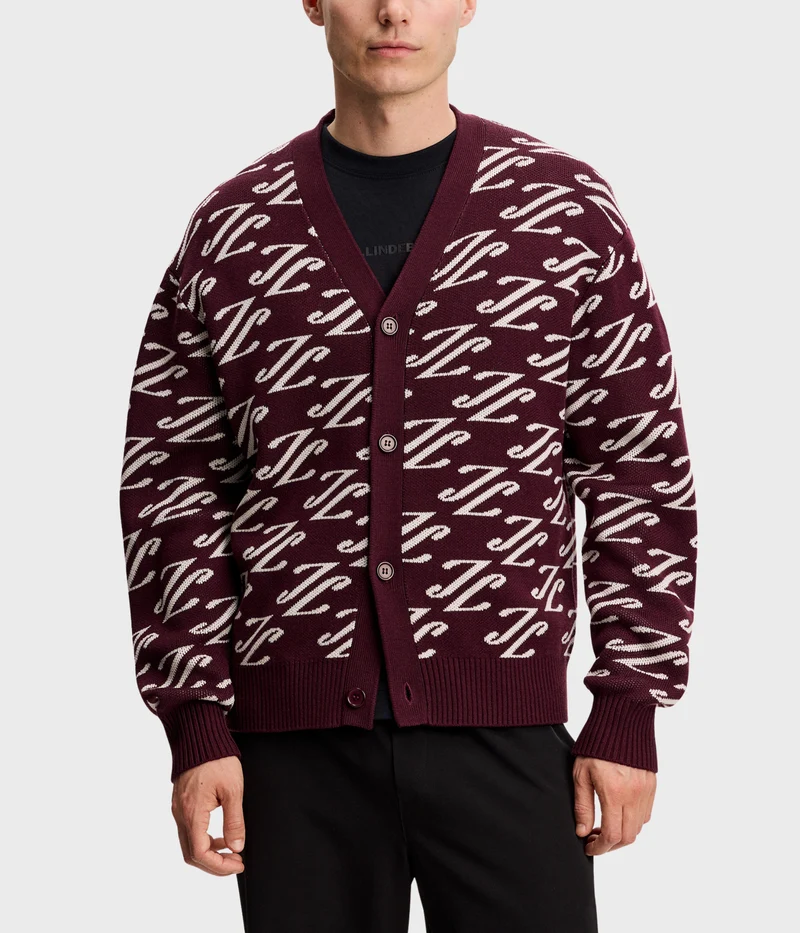 Denny Jacquard Cardigan (G164 CARDI JACQUARD - WINETASTING)