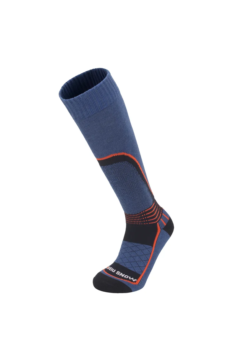 Unisex Royal Blue Contrast Stripe Wool-Blend Ski Socks
