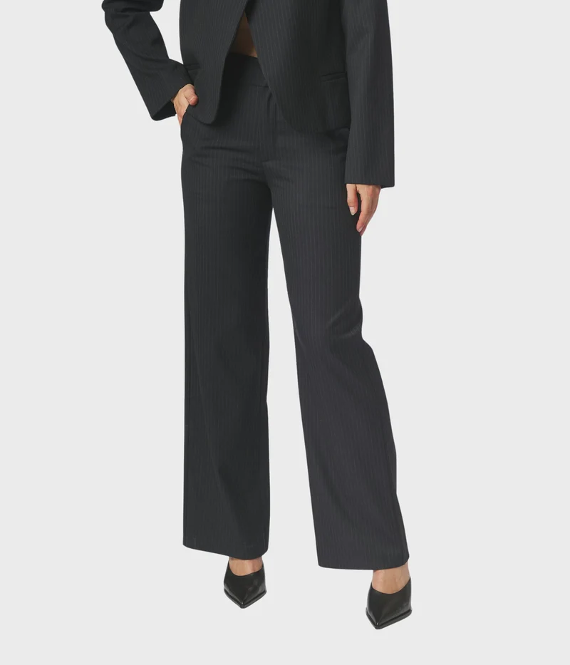 Nathalie Slim Pinstripe Pants (Dark Navy)
