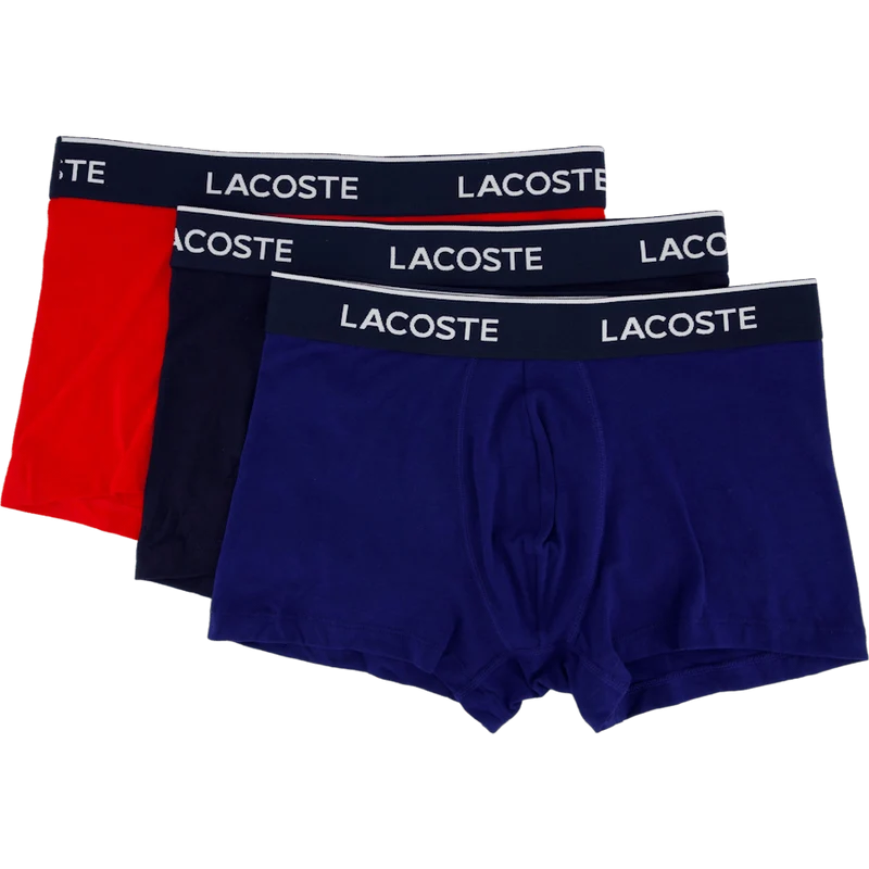 3-pack Stretch Cotton Trunks Navy Blue/red-methylene