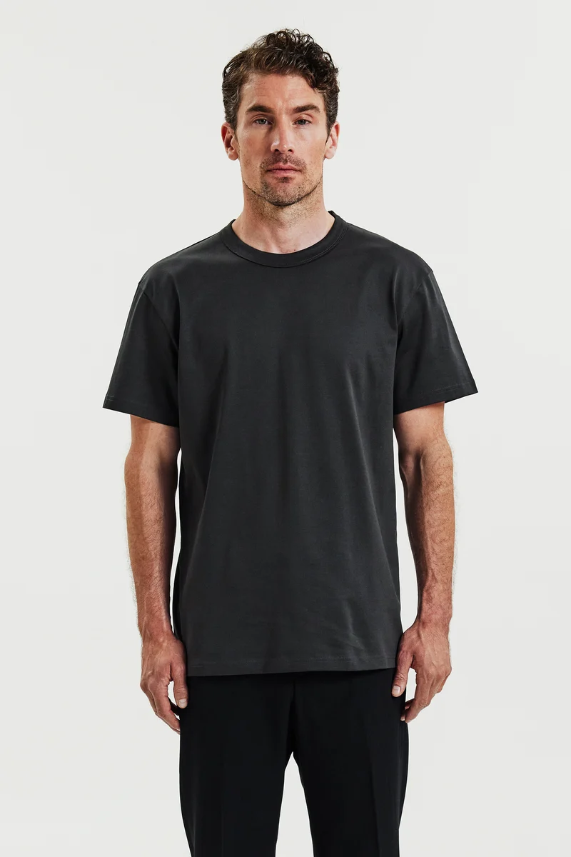 Crew-Neck Pima Charcoal