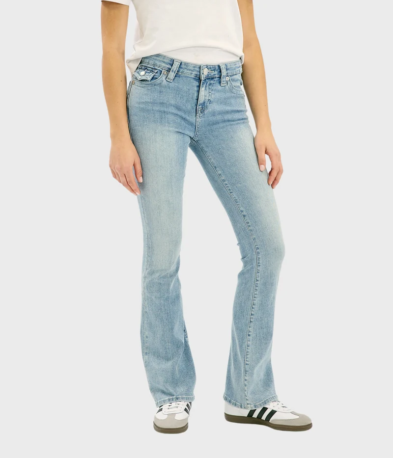 Becca Mid Rise Boot Cut Flap. (PEAK SPOT)