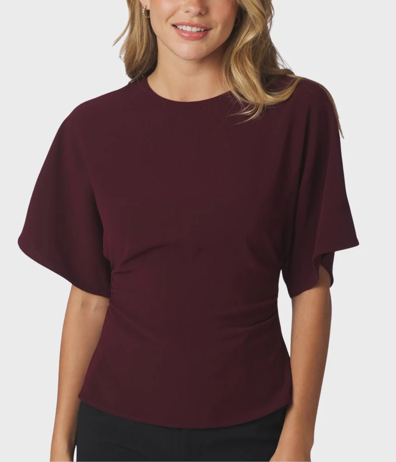 Miriel Drape Blouse (182 Plum)