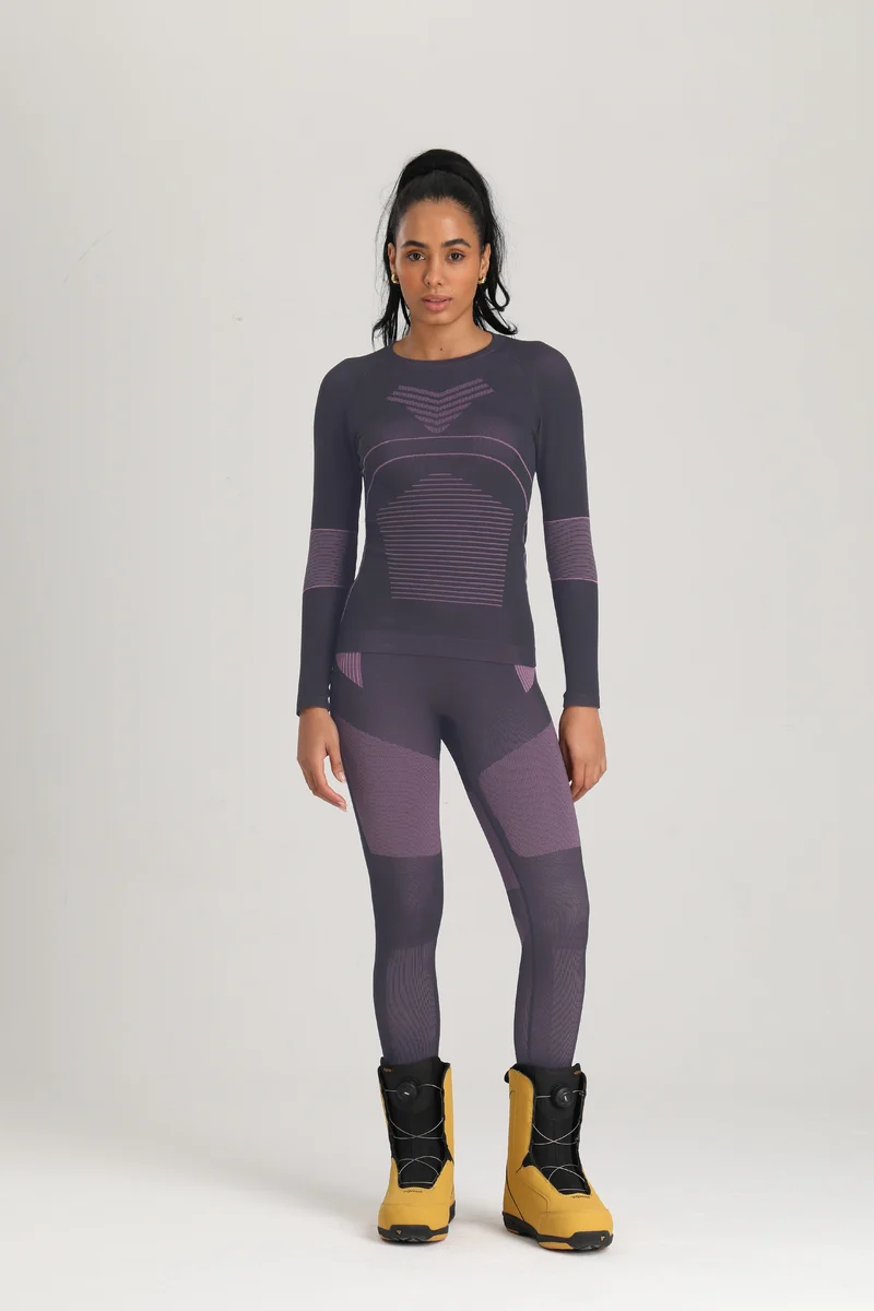 Women's Purple Thermal Underwear Sets Snow Base Layer