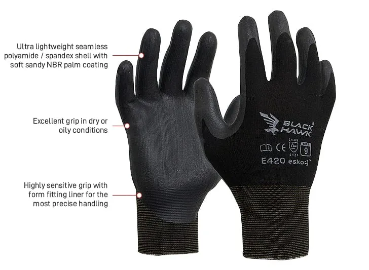 Esko Black Hawk Nitrile Gove