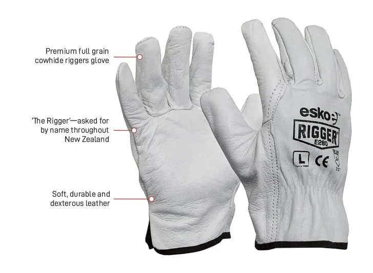 The ESKO Rigger Premium Cowhide Glove