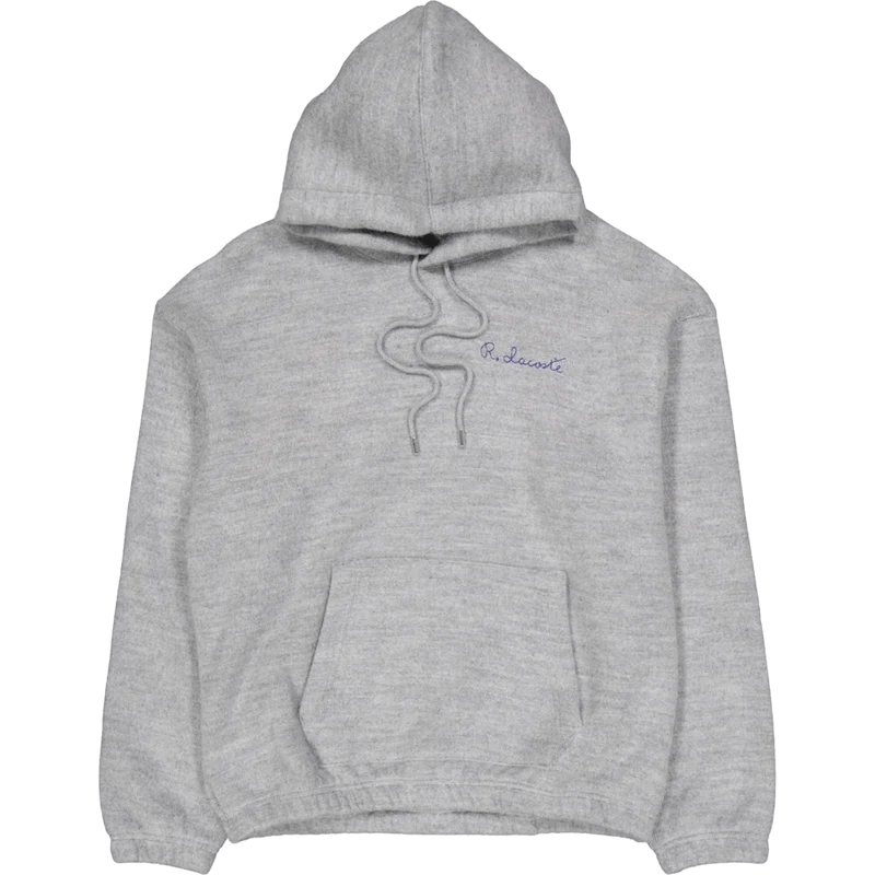 Embroidered Signature Hoodie Silver Chine