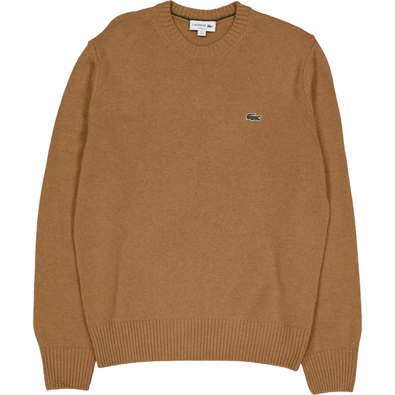 Carded Wool Crew Neck Sweater White Tuy