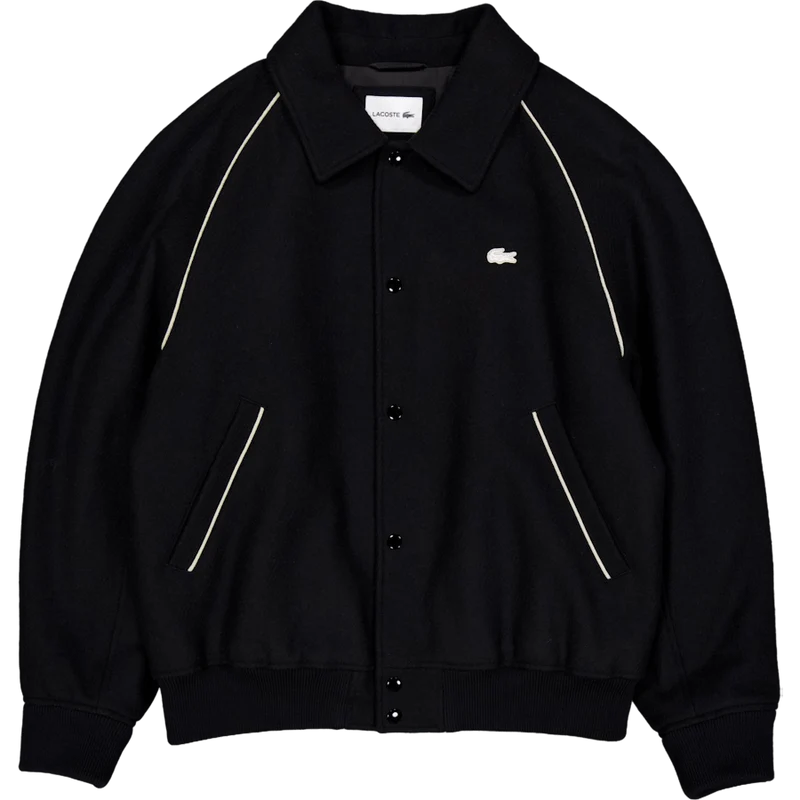 Badge Accent Wool Varsity Jack Black