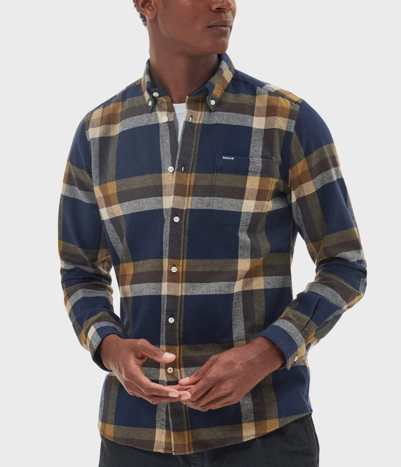 Barbour Folley Tailored Checked Shirt (NY91 Navy)