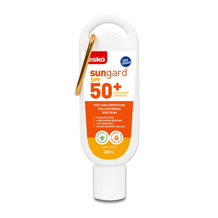 SunGard SPF 50 Sunscreen, 60ml Bottle with Carabiner Clip