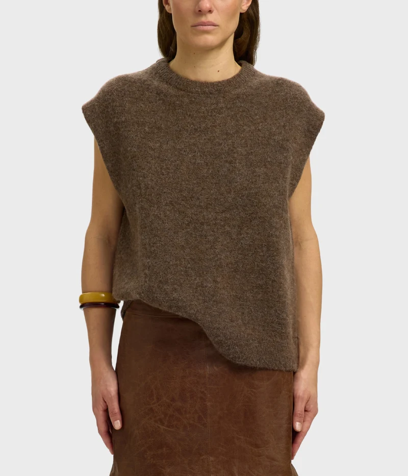 Slwlulu Sl Knit Vest Noos (Dachshund Detail:MELANGE)