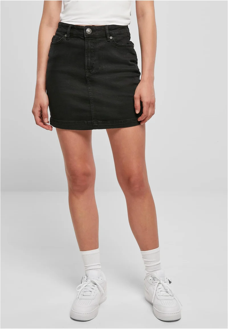 UC Organic Stretch Denim Mini Skirt 32 BLACK