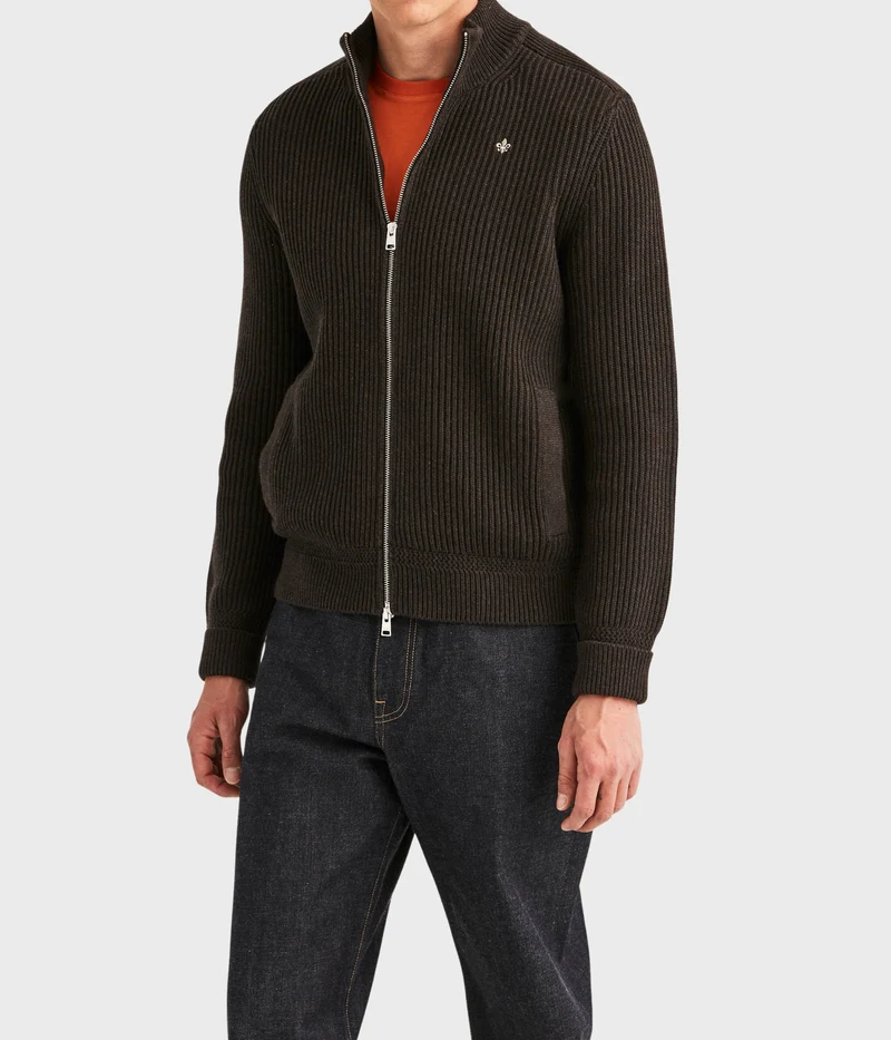 Duncan Zip Cardigan (88 Brown)