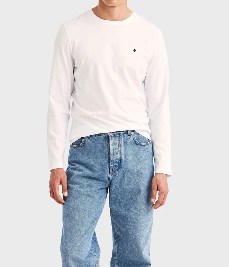 James Stretch Ls Crew Neck T-Shirt (01 WHITE)