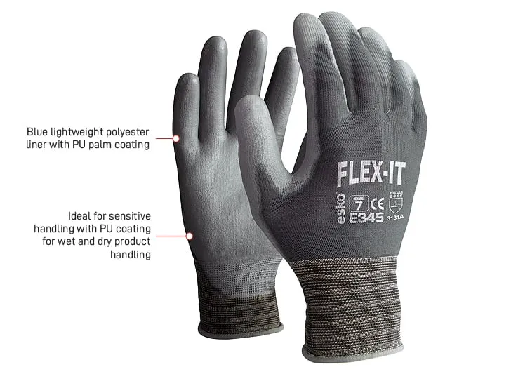 FLEX-IT, Grey Polyester, grey PU Coating