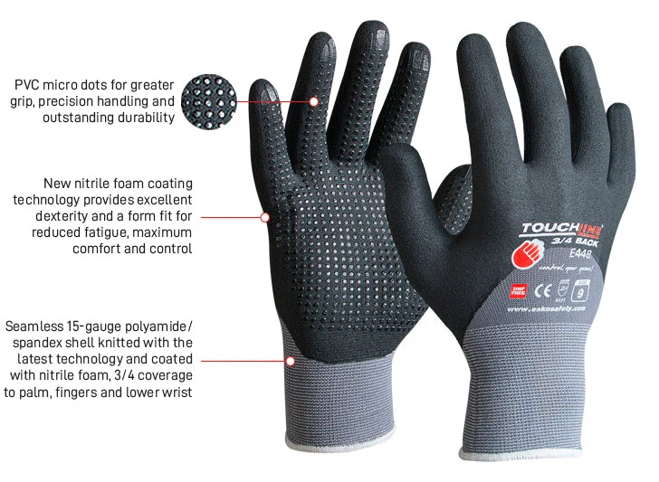 Esko 3/4 Back TOUCHLINE Glove - Micro Dots