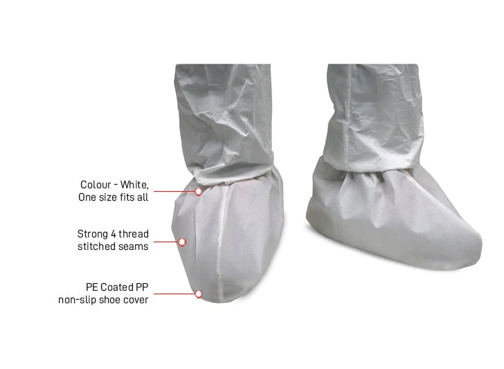 TITAN Disposable Shoe Covers, Non-slip Fabric with strong 4 thread stitched seams (pair)