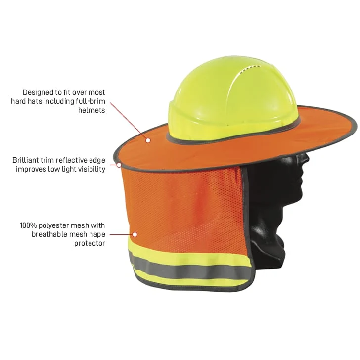 Good2Glow Full Brim Hat Sun Shield, Orange