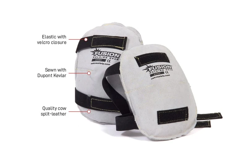 Fusion Welders Kneepads, Quality Chrome Leather, Kevlar Stitched, Velcro Straps