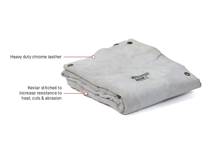 Fusion Welders Blanket, Quality Chrome Leather, Kevlar Stitched, 1.8m x 1.8m