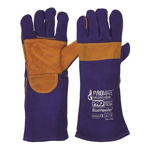 Pyromate Blue Heeler Blue & Gold Welding Gloves