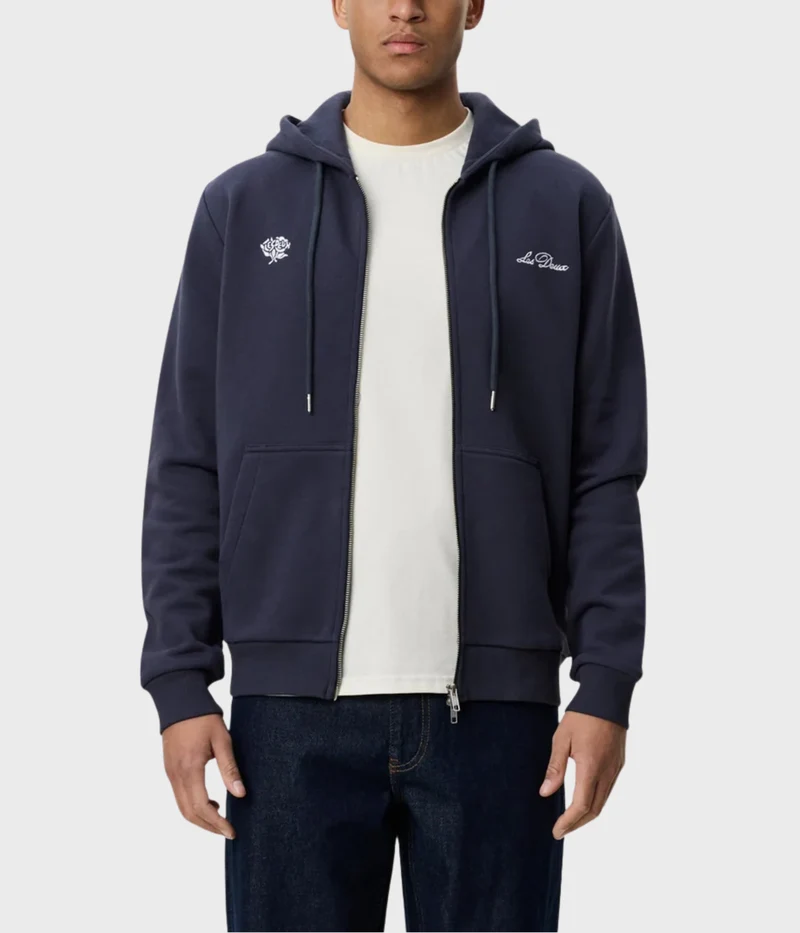 Deux Zipper Hoodie (424 India Ink Blue)