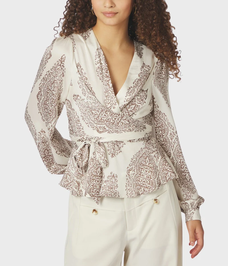 Rista Paisley Drop Blouse (Ivory)