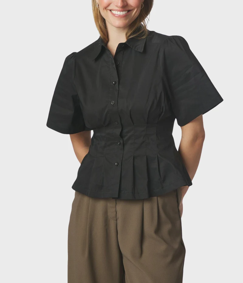Balara Poplin Shirt (Black)