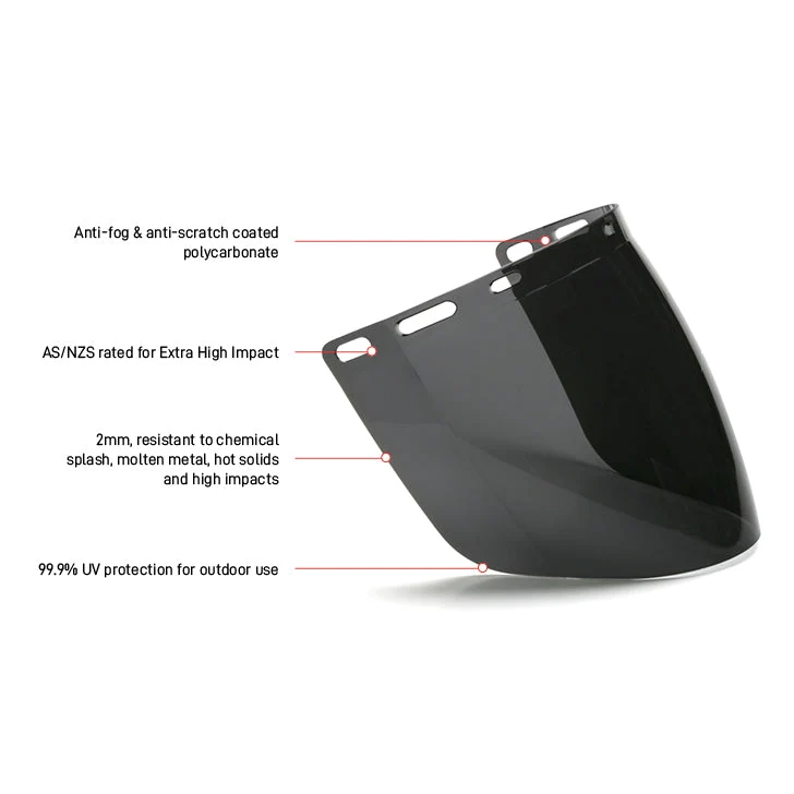 Tuff-Shield Shade 5 Smoke Wielding Visor designed to fit TS-BG or HHBGE