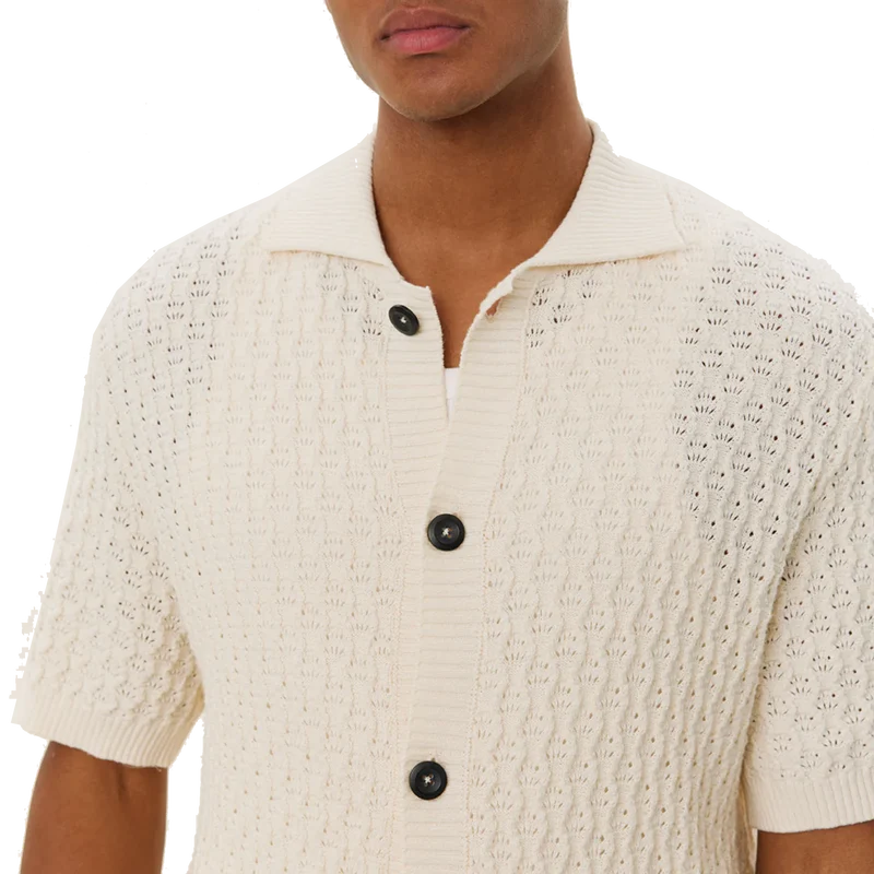 Gespertus Ss Knit Shirt Ivory