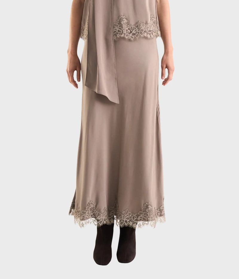 Aurelia Lace Skirt (Dk Taupe)