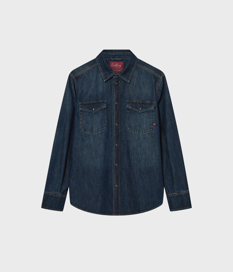 Mmgdavid Snap Denim Shirt (480 Dark Blue Denim)