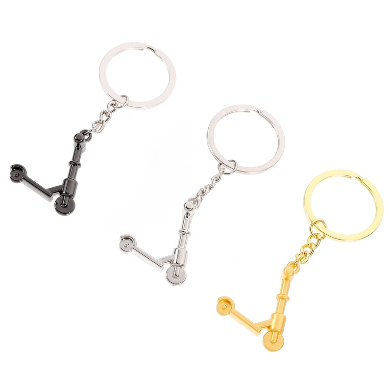 Mini Scooter Shaped Keychains 3pc Zinc Alloy Handbag Purse Car