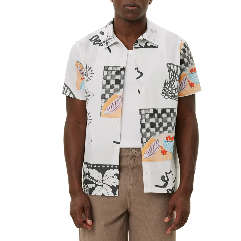 Kamar Aop Ss Shirt Light Ivory