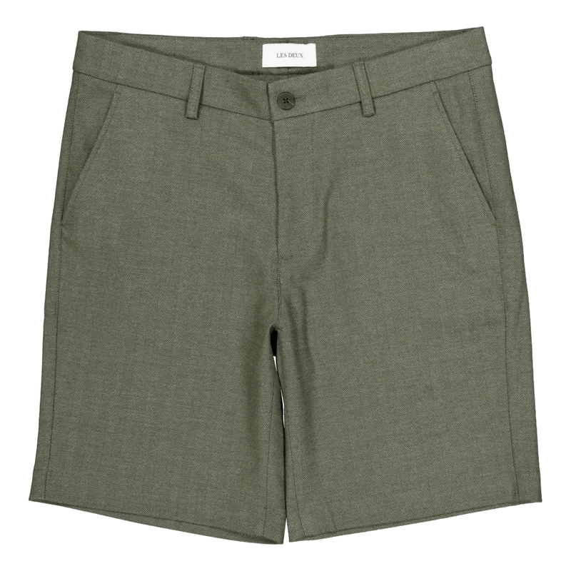 Como Reg Herringbone Shorts Forest Green/chive Green