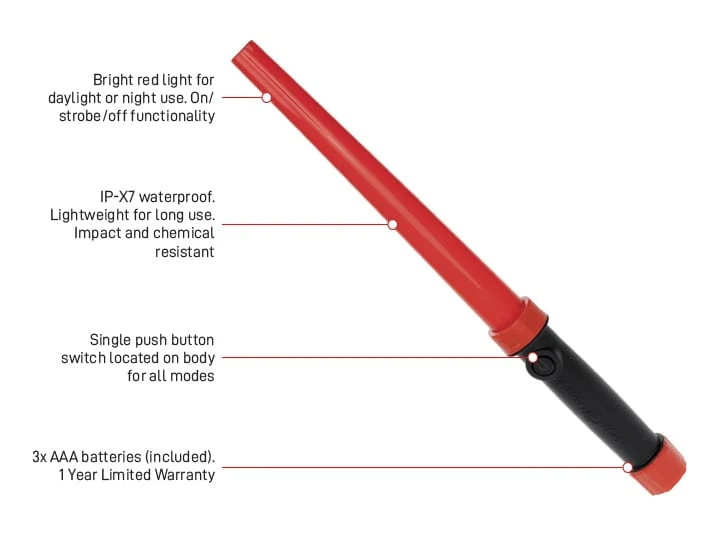 LED Traffic Wand Red