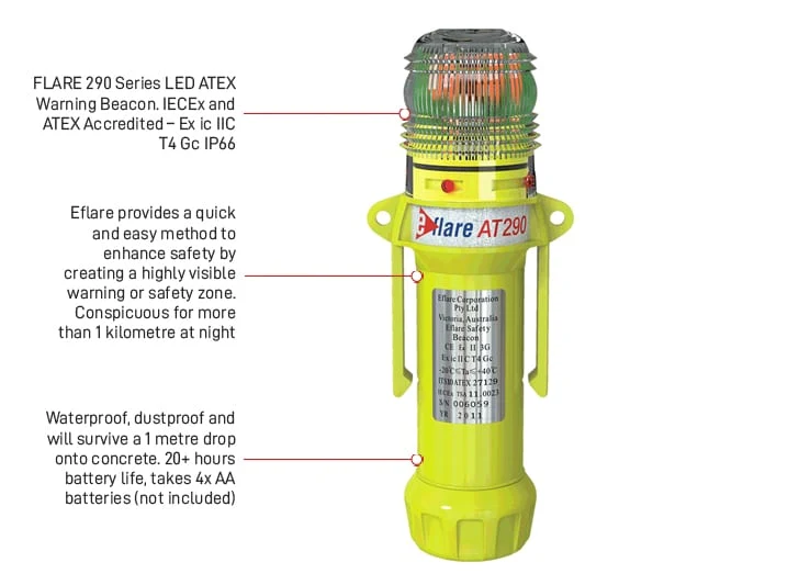 EFLARE 290 Series Intrinsically Safe LED Emergency Flare Dual Colour