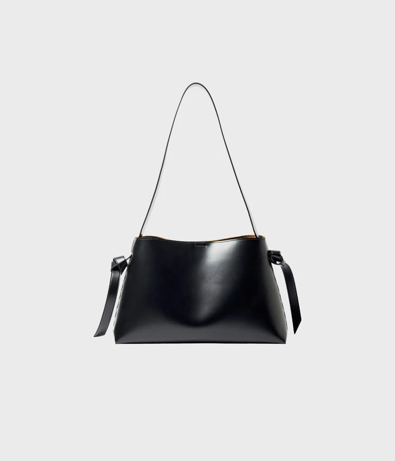 Slfstella Medium Leather Bag (Black)