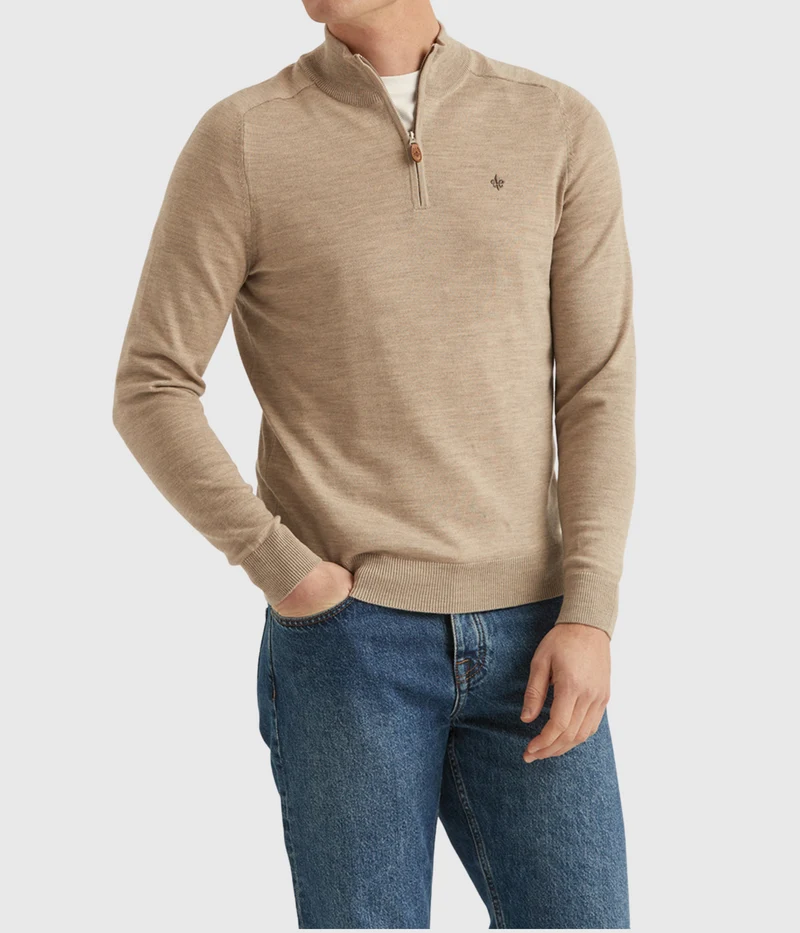 Merino John Zip. (05 Khaki)