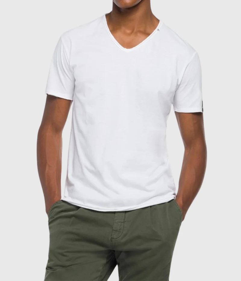 T-Shirt V-Neck (001 white)