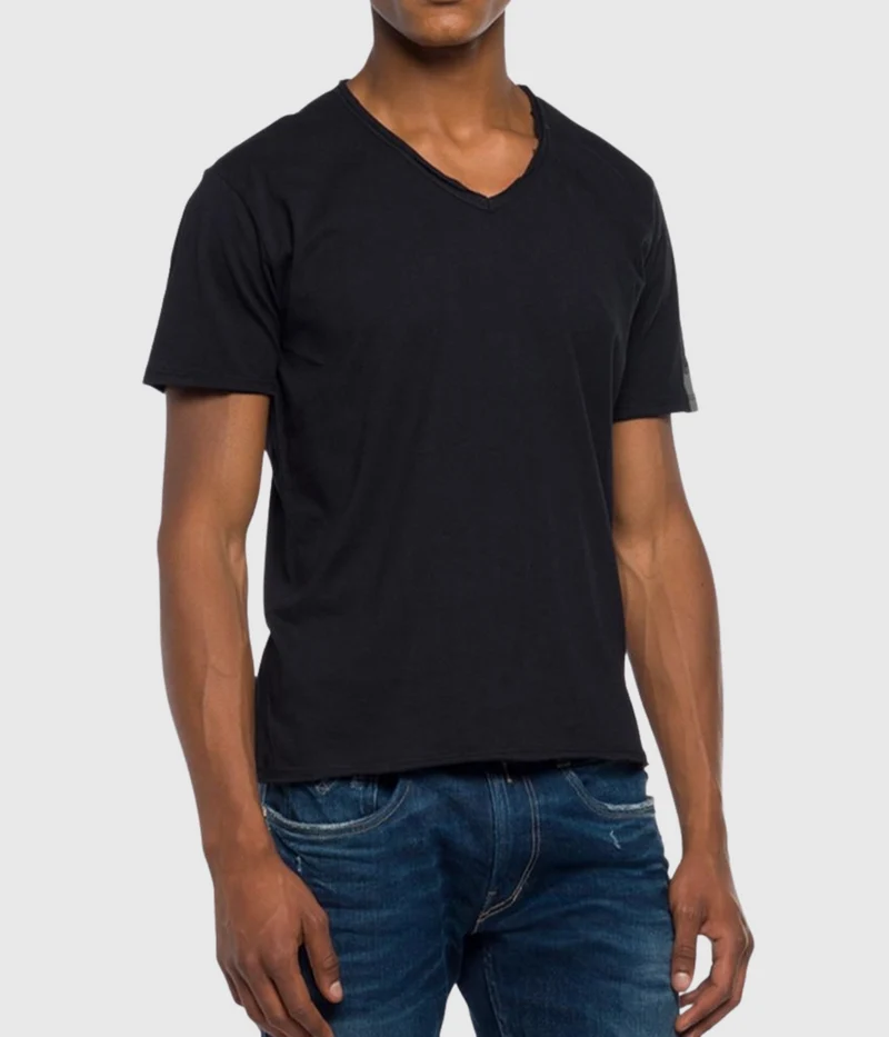 T-Shirt V-Neck (098 Black)