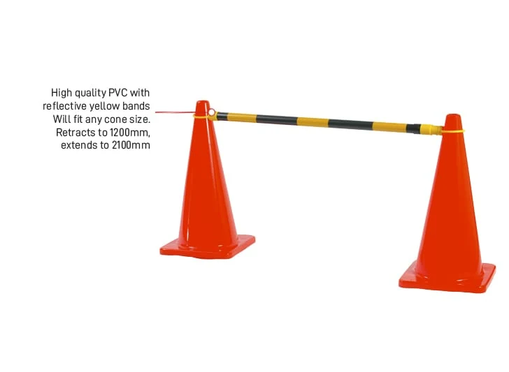 Yellow/Black Extendable Cone Bar 1.2-2.1m