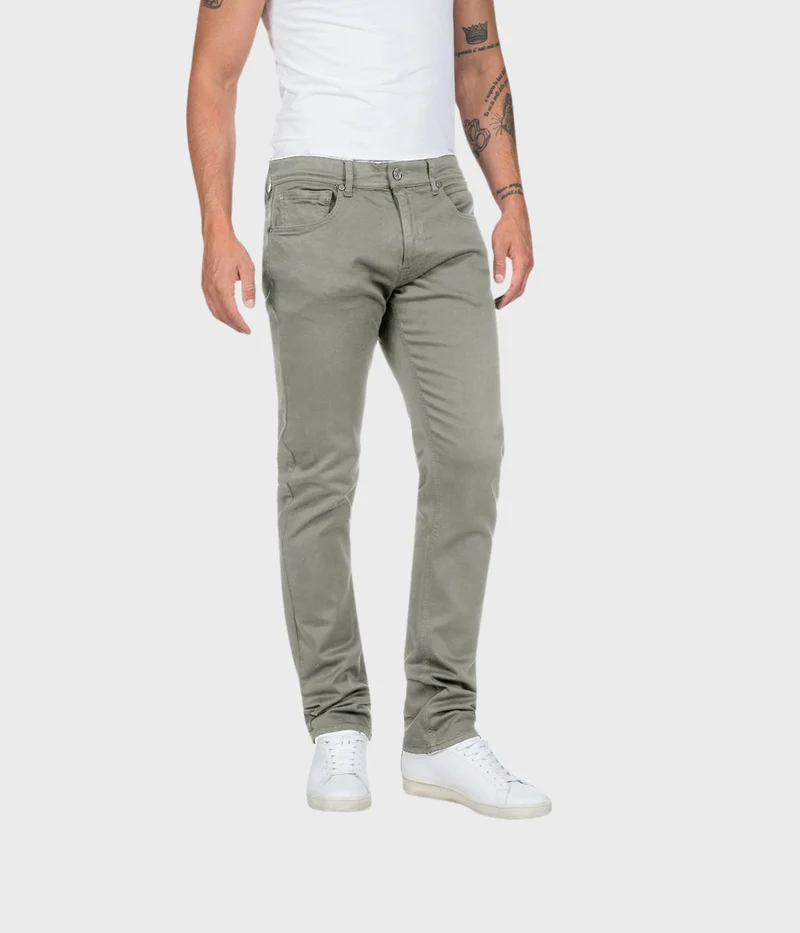 Trousers Grover Hyperflex Colour Xlite. (530 MILITARY old colour garment dyed and softened)