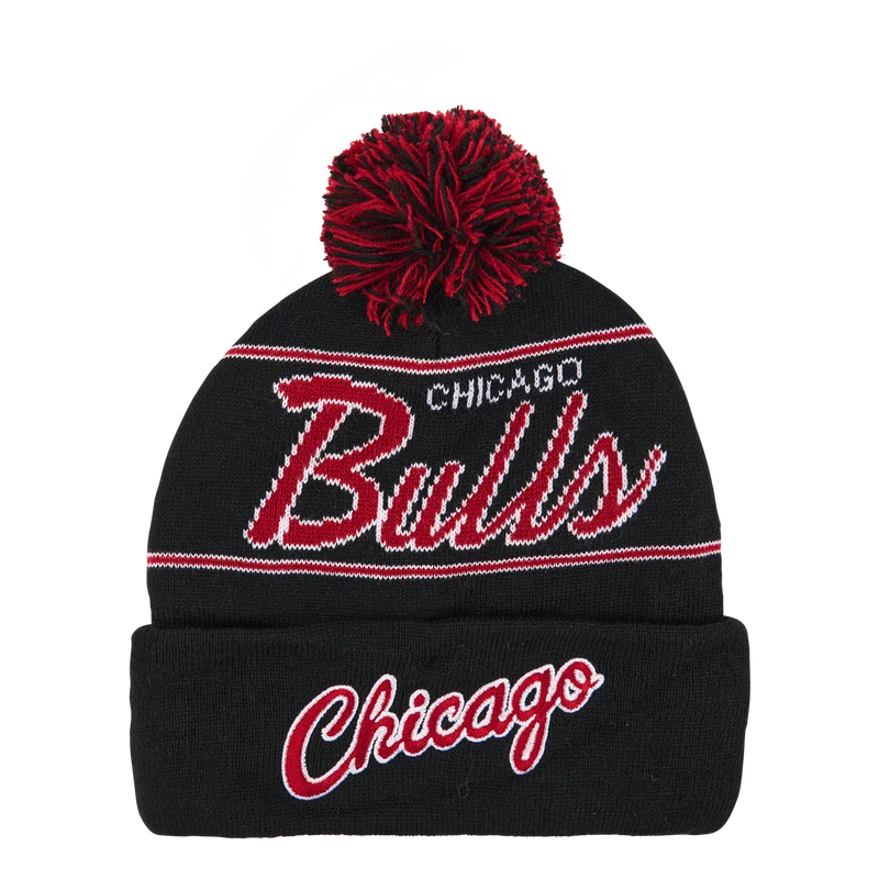 Bulls Script Pom Beanie HWC