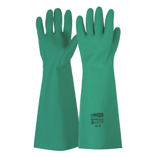 Green Nitrile Gauntlet Gloves 45cm