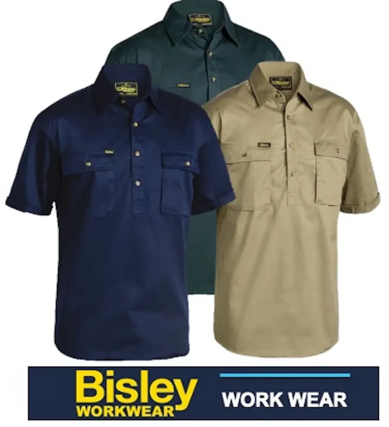 Bisley Closed Front Drill Shirt - Short Sleeve