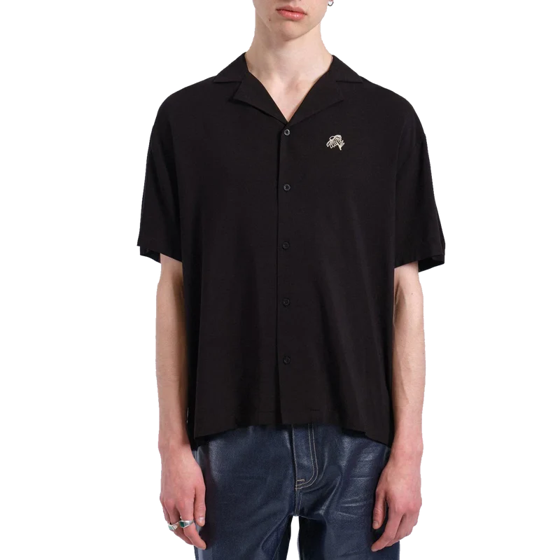 Madi Shirt Ba2 Black Ylw Embroidery