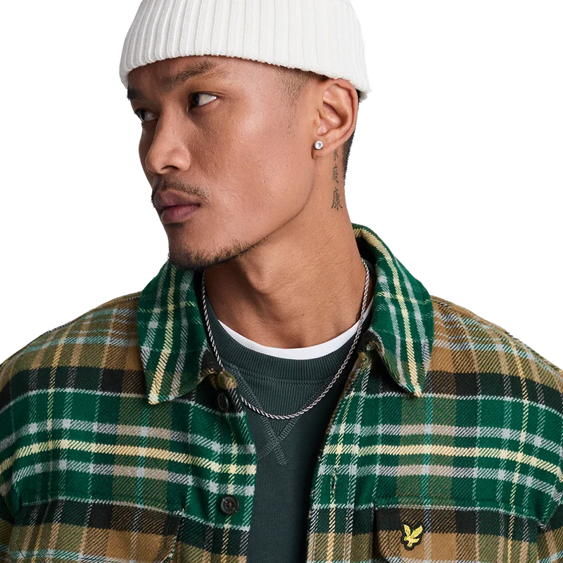 Check Flannel Overshirt X351 Argyle Teal/ Heritage Tau
